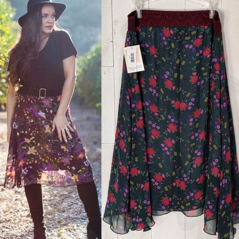 NWT LuLaRoe Floral Print Lola Skirt